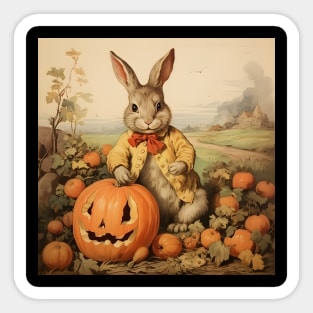 Easter Bunny And Pumpkins Sticker